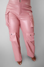 Load image into Gallery viewer, Love Faux Leather Cargo Pants