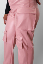 Load image into Gallery viewer, Love Faux Leather Cargo Pants