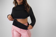 Load image into Gallery viewer, Irregular Zip-Up Crop Sweat Shirt
