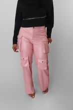 Load image into Gallery viewer, Love Faux Leather Cargo Pants