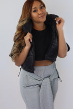 Load image into Gallery viewer, Glossy Cropped Puffer Vest