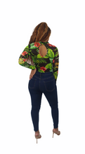 Load image into Gallery viewer, Sheer Mesh Tropical Print Bodysuit