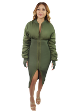 Load image into Gallery viewer, Puffer Jacket Midi Dress