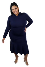 Load image into Gallery viewer, Mermaid Hoodie Midi Dress - Curvy