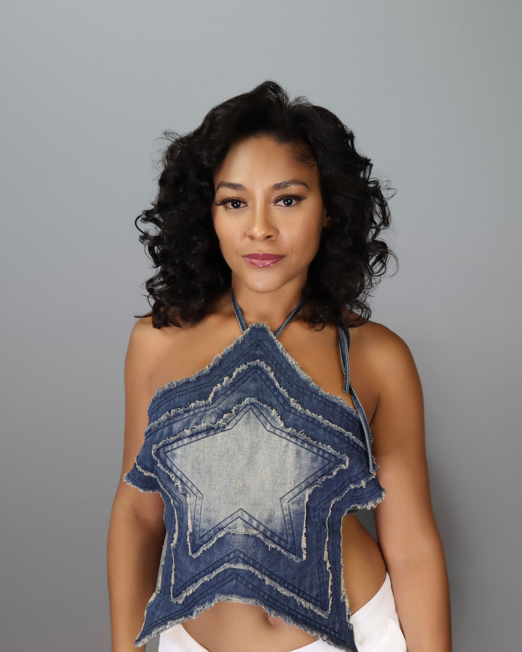 Denim Star Halter Top
