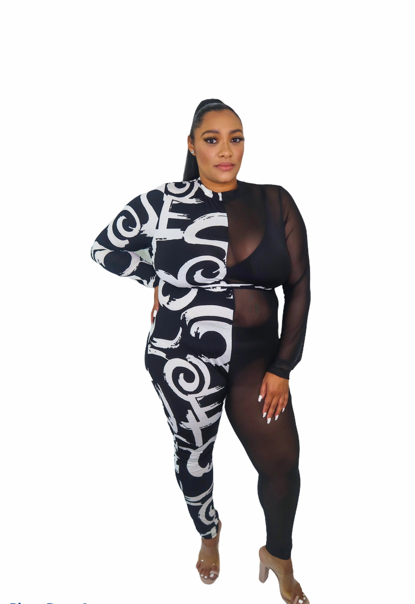 Viva Vitae Graffiti x Mesh Jumpsuit Curvy
