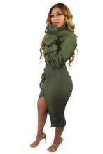 Load image into Gallery viewer, Puffer Jacket Midi Dress
